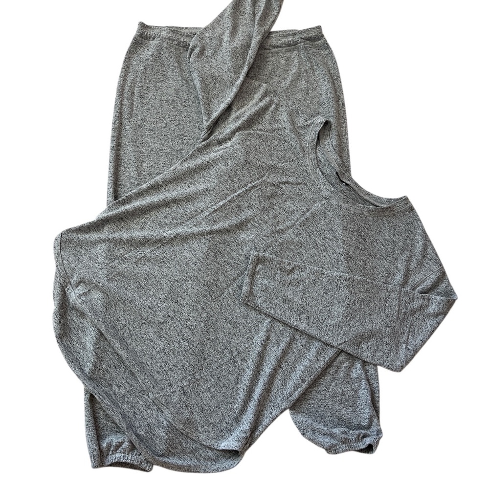 Felina Two-Piece Heathered Gray Loungewear Set XL